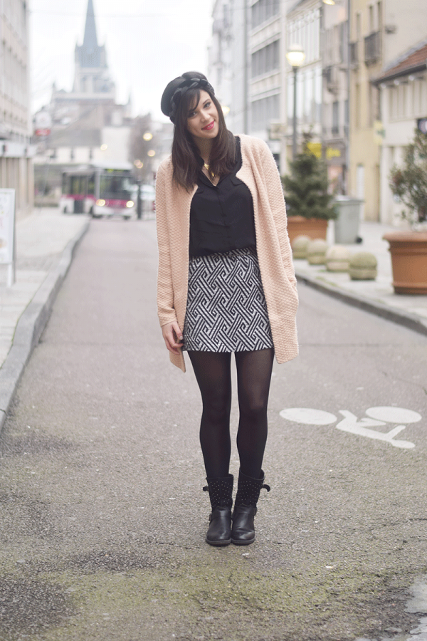 Pull Gilet à Fermeture Éclair 1.2.3. - Rose Moucheté Blanc, 4 Poches - Taille 42 - Occasion Très Bon État